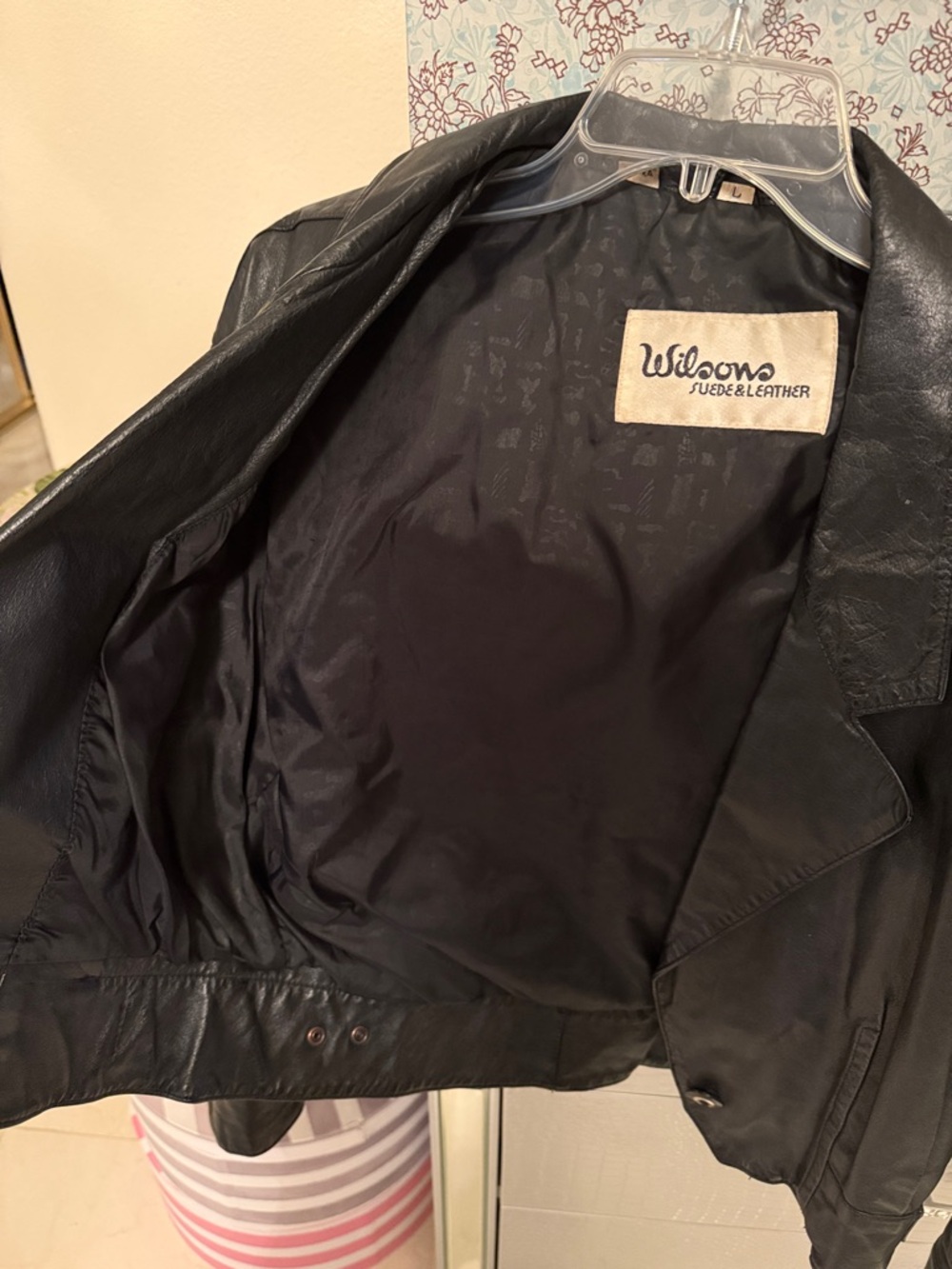 Wilson Genuine Black Leather Blazer Jacket, Size L - Picture 7 of 12